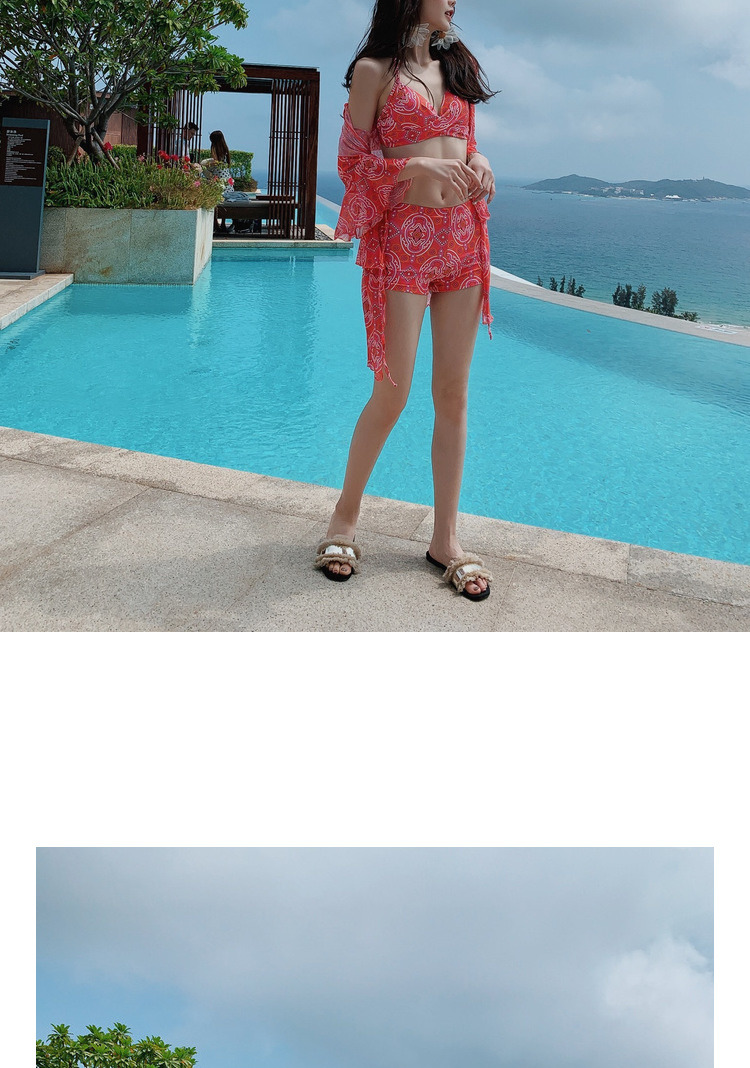 Bộ đồ bơi bikini nữ gợi cảm 2019 mới ba điểm Hàn Quốc che bụng áo tắm mỏng bên bờ biển - Bộ đồ bơi hai mảnh 	đồ bơi 2 mảnh short