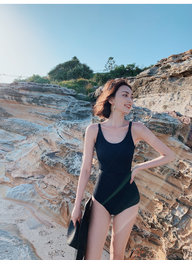 Bộ đồ bơi Yi Meishan nữ gió 2019 thời trang mới gợi cảm hở lưng một mảnh che bụng áo tắm mỏng bảo thủ - Bộ đồ bơi One Piece bán áo bơi liền thân