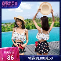 Áo tắm nữ bảo thủ chia đôi ngực nhỏ hai mảnh thu thập dễ thương kiểu váy bụng giảm béo Hàn Quốc nhỏ tươi - Bộ đồ bơi hai mảnh bikini 2 mảnh nữ