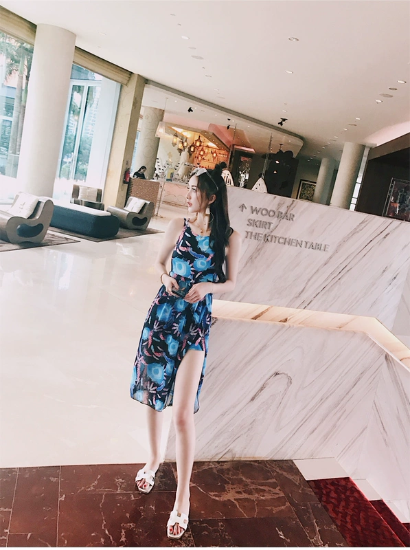 Yi Meishan áo tắm nữ chia đôi bảo thủ ngực nhỏ hai mảnh tập hợp để che bụng váy mỏng sinh viên đồ bơi Hàn Quốc - Bộ đồ bơi hai mảnh 	bộ áo tắm 2 mảnh