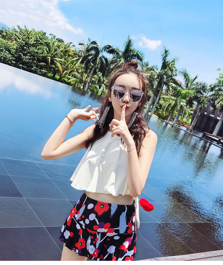 Chia áo tắm nữ thời trang mỏng bảo thủ che bụng áo tắm Cô gái Hàn Quốc dễ thương bơi spa mùa đông Nhật Bản - Bộ đồ bơi hai mảnh đồ bơi 2 mảnh