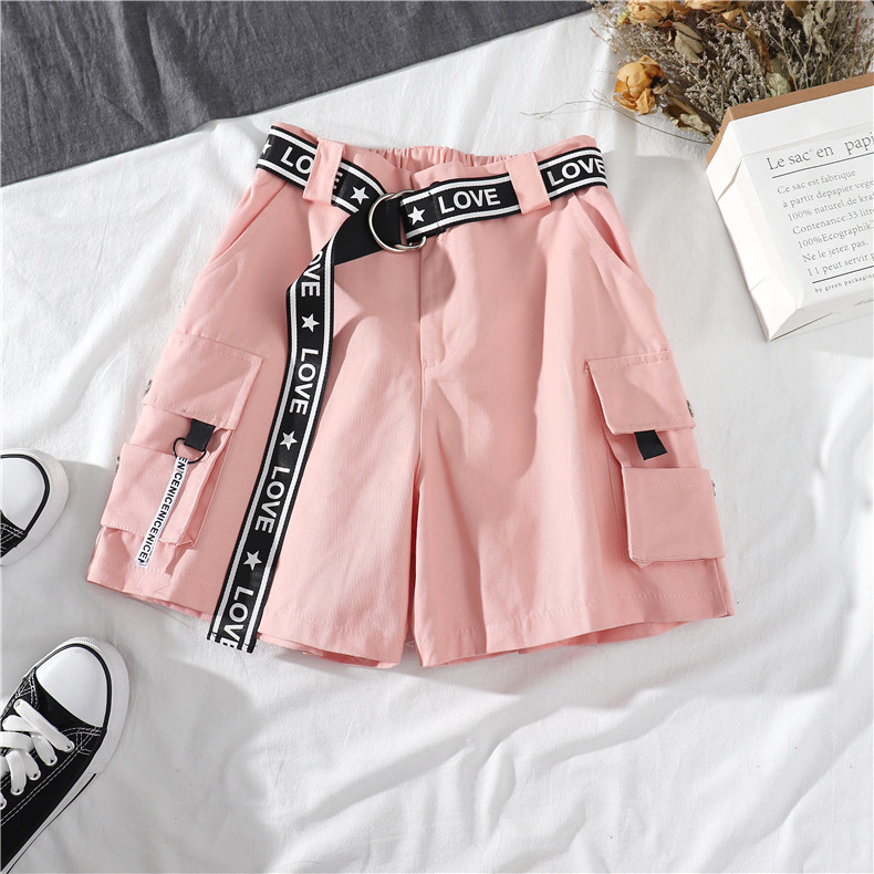 Комплект, короткая черная футболка с коротким рукавом, штаны для девушки 