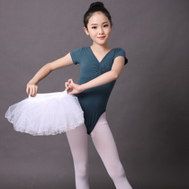 Children dance clothes lian gong fu nationality girls ballet serve long sleeve costumes short-sleeved summer coveralls