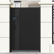 Stainless steel courtyard door aluminum alloy wrought iron entrance door simple double door outdoor shutter door garden villa door