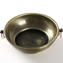 Smoke for the plate six King Kong liberation curse fire supply plate Mercy food bowl incense plate large green antique Buddhist supplies