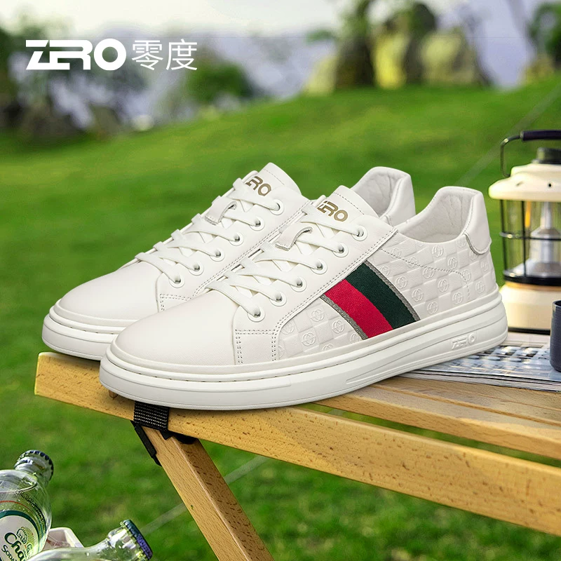 Однотонные мужские кроссовки в стиле Yang Shuo ZRO Zero, элитная лёгкая роскошь, новая универсальная обувь из натуральной кожи белого цвета, повседневные мужские кроссовки