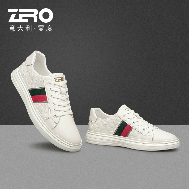 Однотонные мужские кроссовки в стиле Yang Shuo ZRO Zero, элитная лёгкая роскошь, новая универсальная обувь из натуральной кожи белого цвета, повседневные мужские кроссовки