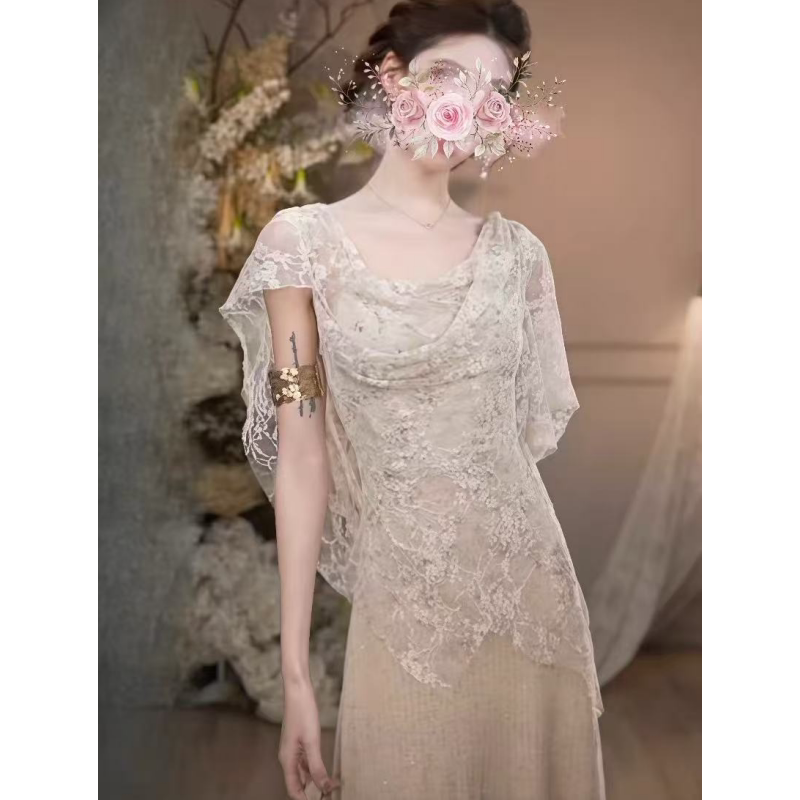 Northern China Exotic Travel Style Stunning Dress for Women, Summer French Resort Style, Elegant Long Dress for Photoshoots in Western Sichuan Northern China Exotic Travel Style Stunning Dress for Women, Summer French Resort Style, Elegant Long Dress for Photoshoots in Western Sichuan