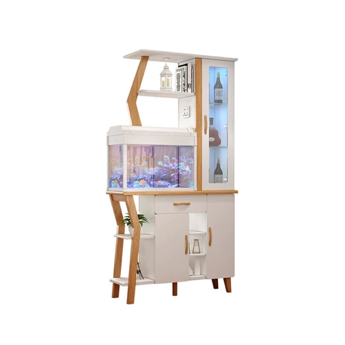 Северная гостиная с рыбным аквариумом винный шкаф в шкаф