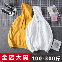 Even cap sweatshirt male large size loose and fatter plus fattening up the fattening 300 catty to increase the trend of the spring and autumn season 100 lap
