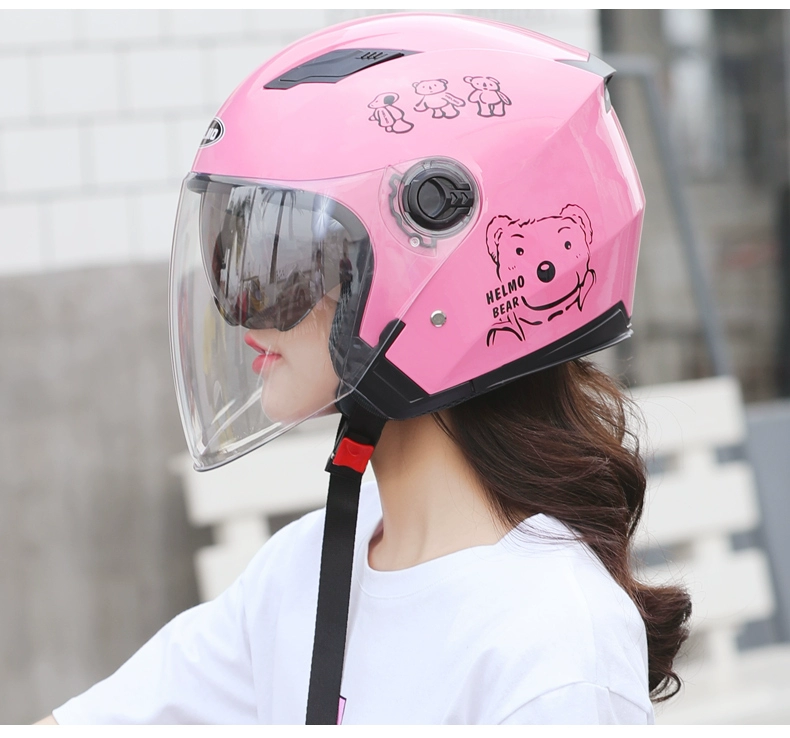 Pin xe máy điện mũ bảo hiểm nữ bốn mùa phổ quát mũ bảo hiểm nam nhẹ nữ nữ chống nắng mùa hè - Xe máy Rider thiết bị gang tay xe may