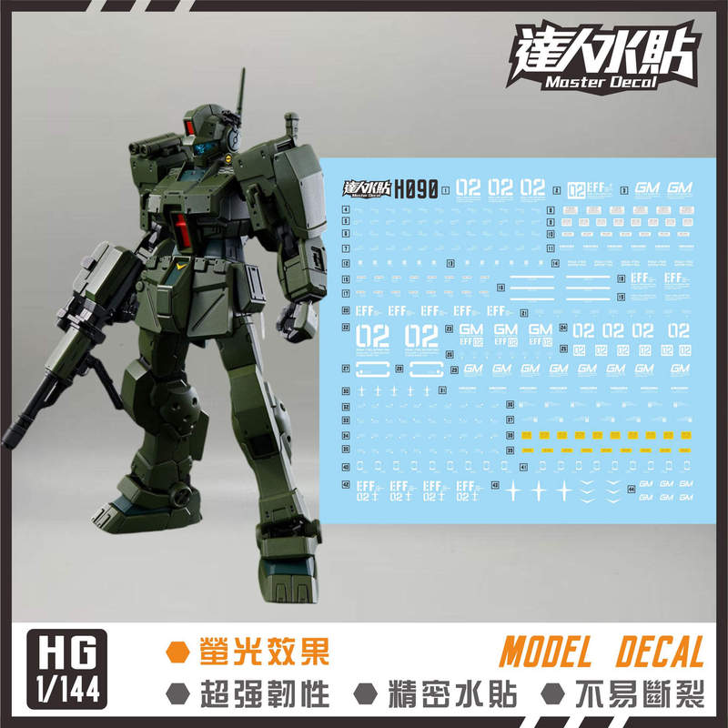 Master H090 Jim Spartan Gm 1/144 Fluorescent Water Decals