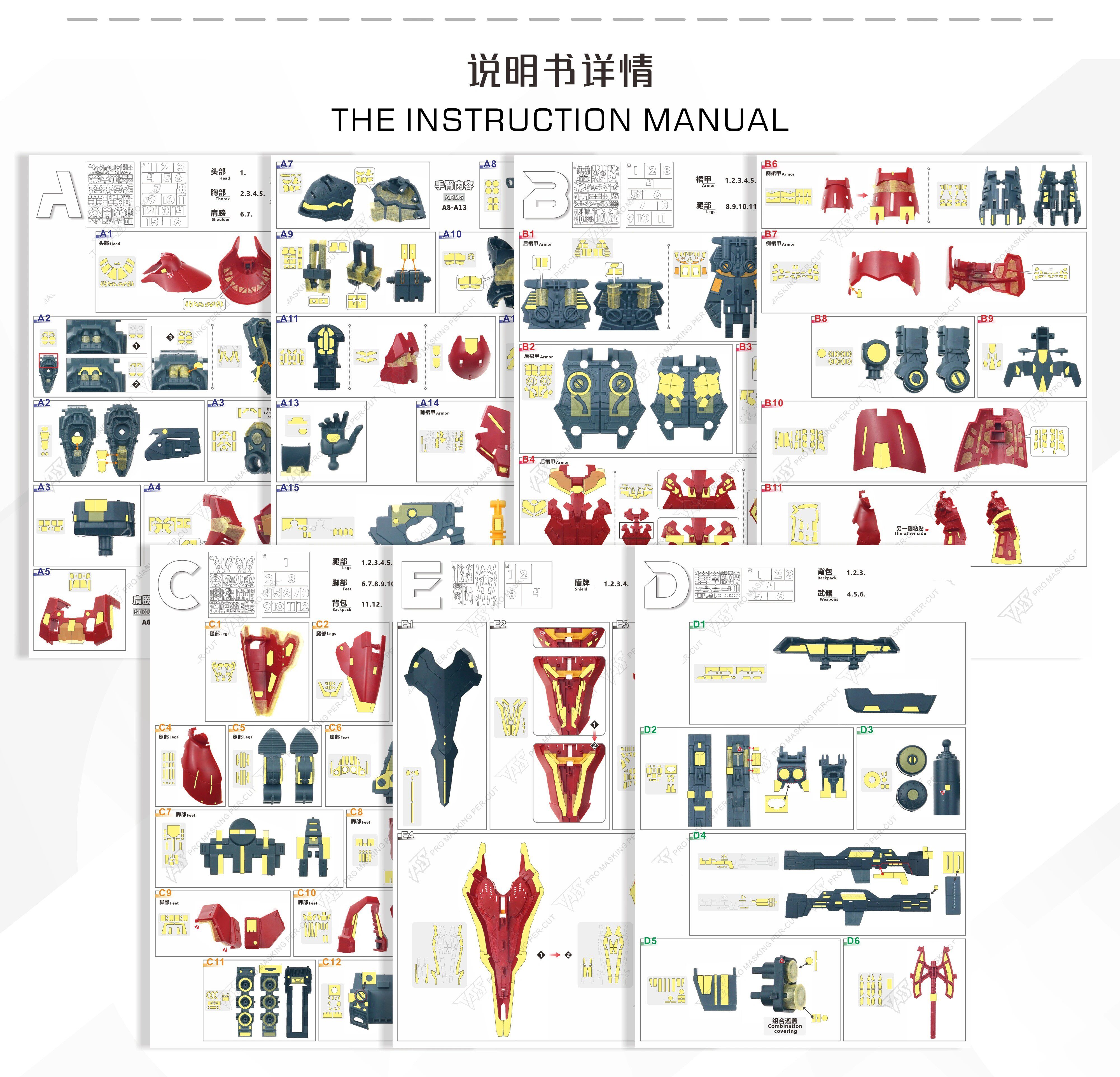 TAS沈迷者萬代RG沙紮比1/144 SAZABI 預切割遮蓋帶| DL Model Shop
