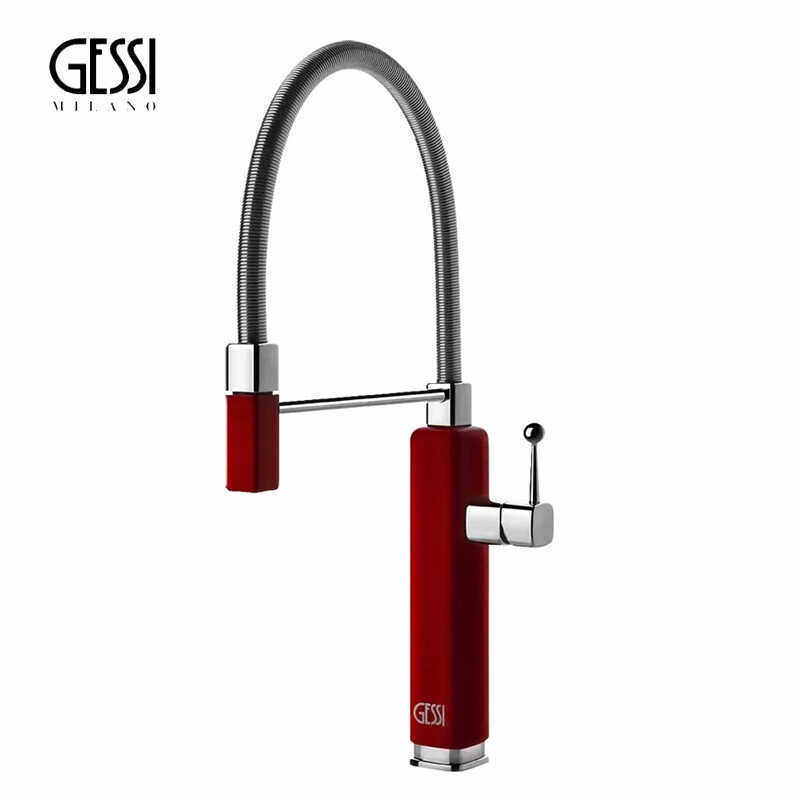 Italian Jieshi Kitchen Sink Island Sink Faucet All-Copper Pull-Out Rotatable