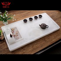 High-grade natural jade tea tray Creative flow table Office living room study Home stone Simple Kung Fu tea tray