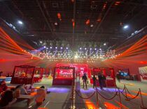 Beijing company annual meeting event performance back panel building lighting and sound stage back panel LED large screen