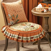 Fanju attitude hand-painted American pastoral cushion Retro light luxury cushion custom dining table table chair chair cover with core household