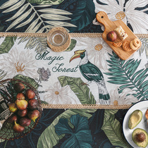 Fanju attitude Flower and bird American table flag Bed flag TV cabinet Shoe cabinet cover towel dust-proof bed tail long side cabinet decorative cloth