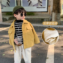Clearance special childrens velvet corduroy tooling warm jacket trendy 2021 winter new boys Korean style fried street