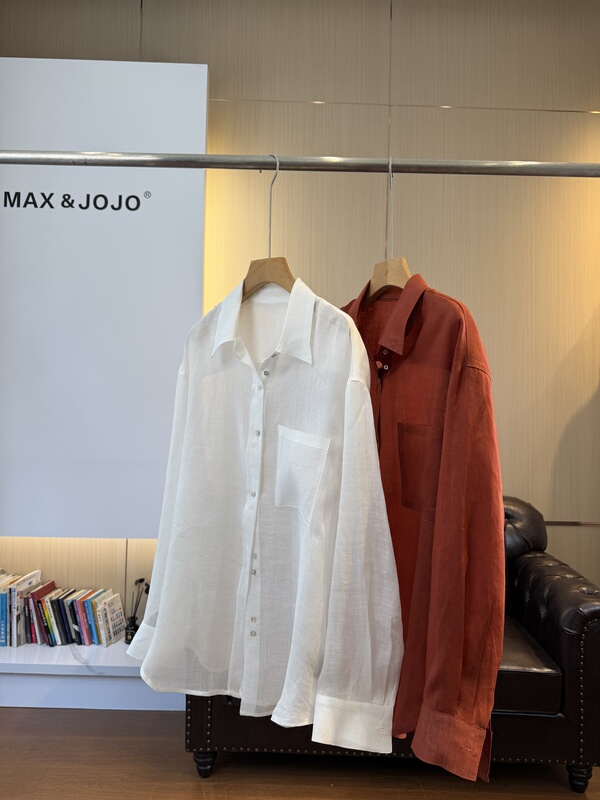 100% Ramie 26 New Summer Style Oversize Shirt Blouse