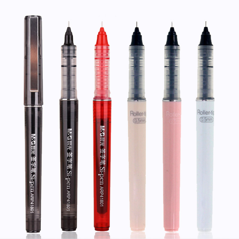 Morning light direct liquid bead walking pen ARP41801 signature pen full needle tube large capacity 41802 nude color gel pen water-based office pen replacement core 8001 black red blue cool