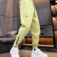 Trendy brand zipper sweatpants men's spring thin pants men's solid color Korean version slimming leg harem pants casual trousers