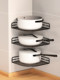 Corner Kitchen Storage Rack, No-Drill Wall-Mounted Pot Storage Rack, Household Wall Corner Right-Angle Layered Pot Rack