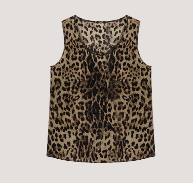 Mulberry Silk 2026 New Leopard Print Vintage Leopard Print Vest