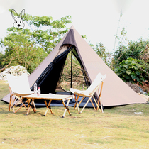 Camp dancers tent outdoor camping field one-shot vinyl rain-proof thickened pyramid Indian hexagonal mesh