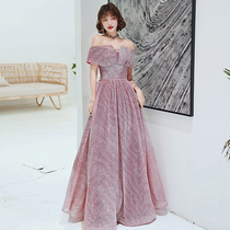 Evening dress 2021 Summer new noble Queen Gas Temperament Banquet annual meeting walk show Slim And Long Dress dress