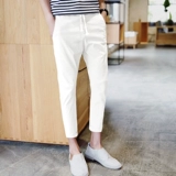 Летние штаны для отдыха, в корейском стиле, китайский стиль, свободный прямой крой, оверсайз, из хлопка и льна