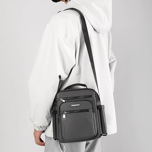 Вместительная и большая мужская сумка через плечо, ткань оксфорд