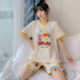 đồ ngủ cotton womens nhẫn thư mùa hè ngắn tay sinh viên bộ mất Hàn Quốc phiên bản của mùa xuân quần áo nhà và mùa thu mỏng mặc bên ngoài 