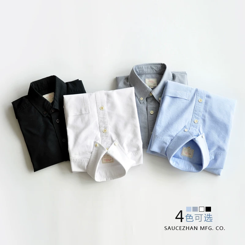 Мужская классическая рубашка из хлопка, с длинным рукавом, 7 цветов, slim fit