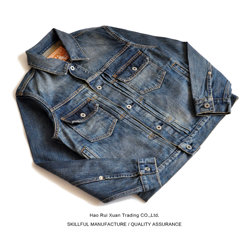 Dip-Dyed Xinjiang Cotton Washed Vintage Denim Jacket for Men, Spring and Autumn Retro Pure Cotton Workwear Jacket, Trendy Men's Style