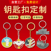 Custom Baking Varnish Key Button Enterprise Personal Memorial Gift Set Making School Badge Metal Grilled Lacquer Key Chain Set Up