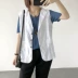 Vest nữ mùa xuân và thu 2018 mới phù hợp với áo vest rộng kích thước cotton và áo khoác lanh giản dị áo khoác hoang dã mùa hè Áo vest
