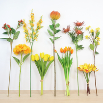  Simulation flower yellow orange natural flower living room bedroom decoration fake flower soft decoration flower arrangement creative home accessories