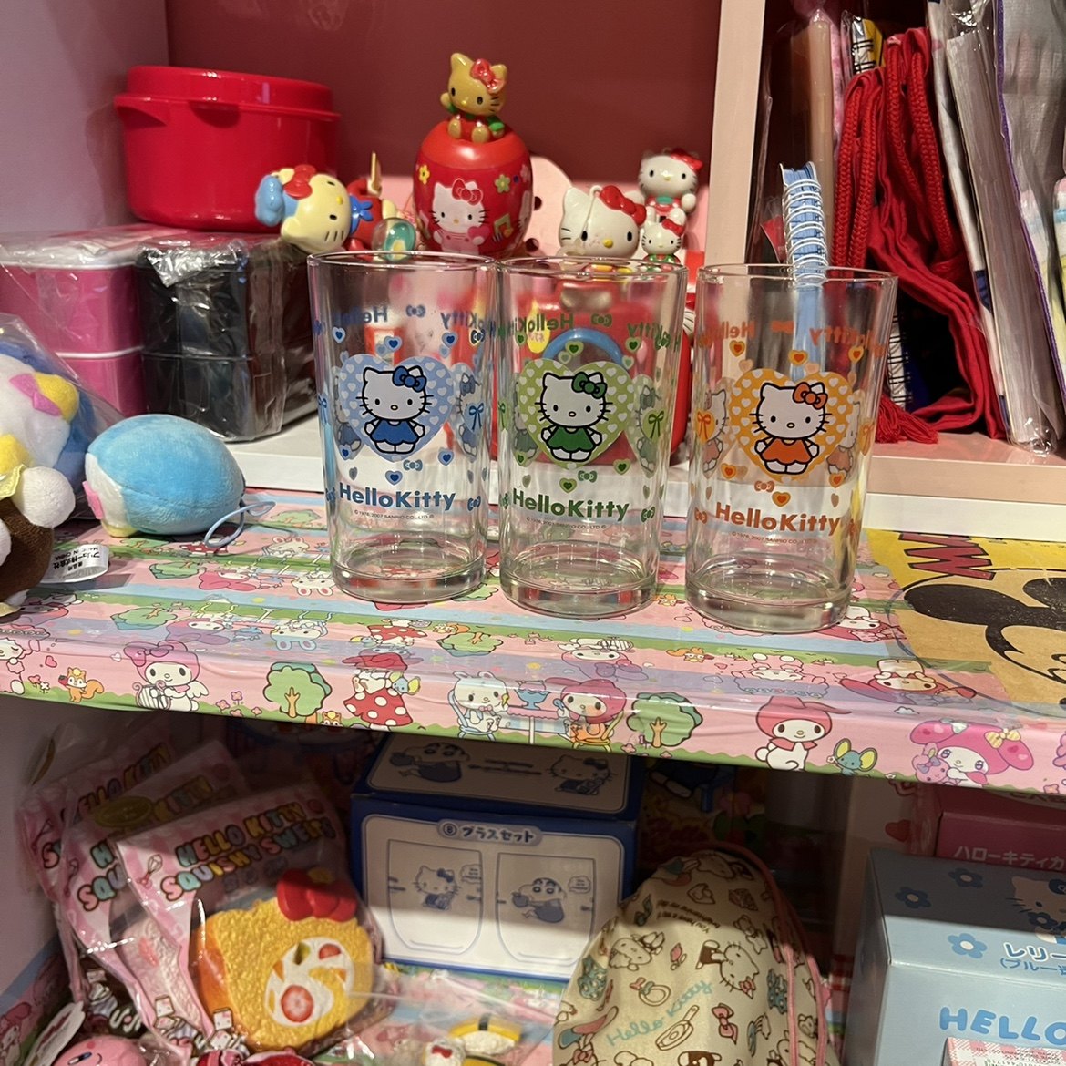 Japan Sanrio hello Kitty glass collection rare