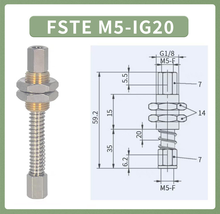 Вакуумные Чак 多种行程m3-ig 5 fste m5-ig 20带内/外弹簧缓冲垂直真空口金具
