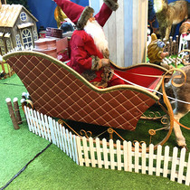 Christmas decorations large sleigh deer puller solid wood snowmobile shopping mall hotel supermarket venue layout props