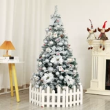 Рождественская елка для дома, упаковка 1,5/1,8/2,1/3 м, 4 зашифрованных белых флока, падающий снег, Рождественское скандинавское украшение