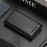 Ключница, ультратонкий кожаный брелок, мужской картхолдер, из натуральной кожи, простой и элегантный дизайн