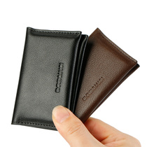 Ehrenmann Card bag Large capacity genuine leather Business card Card Clips Male Business Ultrathin Driving License Leather Sleeve