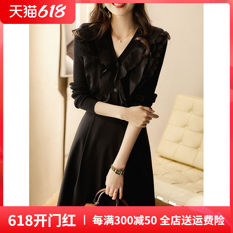 Smile culvert Elegant Laminated Spring style Jacket Design Sense Wool Knit Cardigan ZWG465927AG