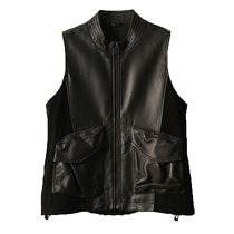 のxiaohange handsome cool multi-WAY style lightly painted sheepskin vest jacket PYC460862AG