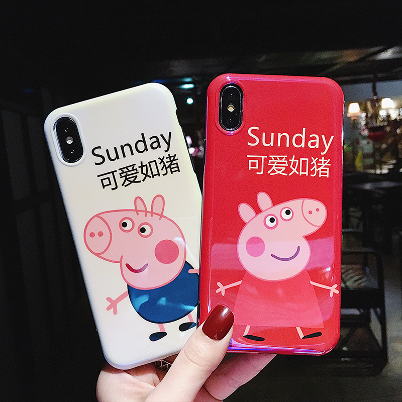 卡通文字可爱如猪PhoneX手机壳苹果6S\/7\/8pl
