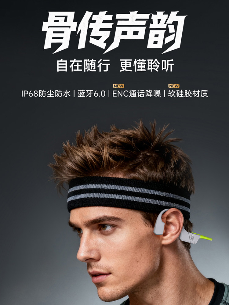 Patriot Bone Conduction Bluetooth Headphones Open-Type Non-In-Ear Over-Ear Sports Running Ear-Hook Type 2025 New Model