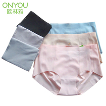 Olinya ice silk underwear womens mid-waist breathable incognito briefs summer thin section counter with the same NVG2219