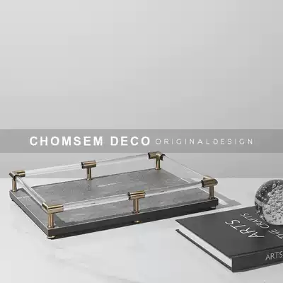 Simple modern furnishings home accessories living room crystal frame coffee table tray storage soft model recommended